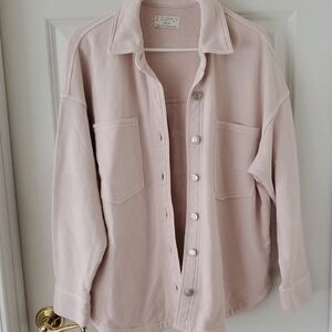 Z Supply Women's Pink Oversized French Terry Jacket Size M
